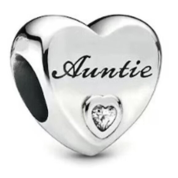 💜 Sterling Silver Auntie Aunt Charm - Picture 1 of 4